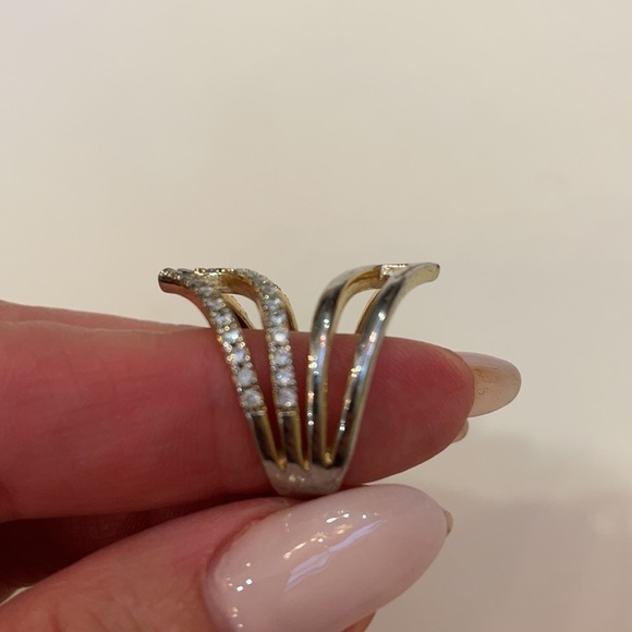 Wanderlust + Co Geo Armour XL Crystal Ring in Gold - Picture 4 of 6